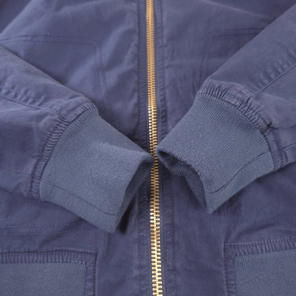 SLATE & STONE Mens MEDIUM Bomber Jacket Blue Cotton Stretch Long Sleeve Full Zip - Picture 12 of 16